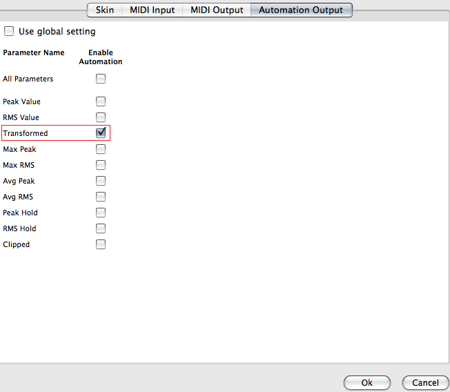 Step 03 - Open the Preset Settings Window of the DPMP and enable automation for the transformed output Step 03 - Open the Preset Settings Window of the DPMP and enable automation for the transformed output